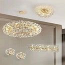 Axyaa Sun Flower Crystal Chandeliers: LED Pendant Lighting for Home Decor