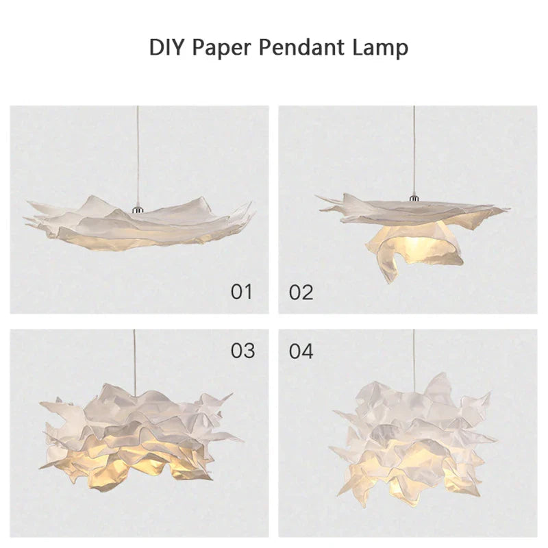 Axyaa White Paper Pendant Lamp for Ceiling Lighting E27 Luminaire