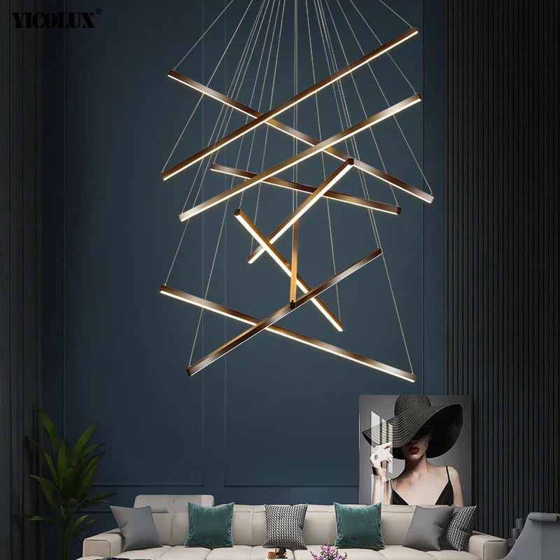 Axya Black Gold LED Chandelier for Modern Indoor Lighting