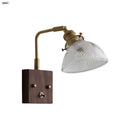 Axyaa Clear Glass LED Wall Lights with Modern Toggle Switch, Walnut Copper Stair Light