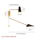 Axyaa Copper Swing Arm Wall Lamp Double Head LED E27 Gold/Black/White - Bedroom Sofas