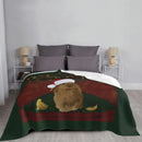 Axyaa Christmas Bunny Plush Throw Blanket Luxe Beach Blanket