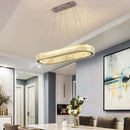 Axyaa Crystal Duplex Staircase Chandelier: Modern LED Luxury Light for Elegant French Hall.