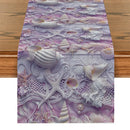Axyaa Shell Starfish Pearl Coral Table Runner for Farmhouse Dining Décor