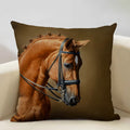 Axyaa Horse Pattern Cushion Cover 45x45cm Linen for Home Living Room Art Decoration