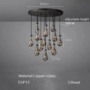 Axyaa Large Water Droplets Glass LED Chandelier for Modern Living Spaces