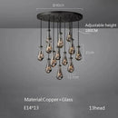 Axyaa Glass Water Droplets LED Chandelier for Modern Living Spaces, Hotels, and Villas