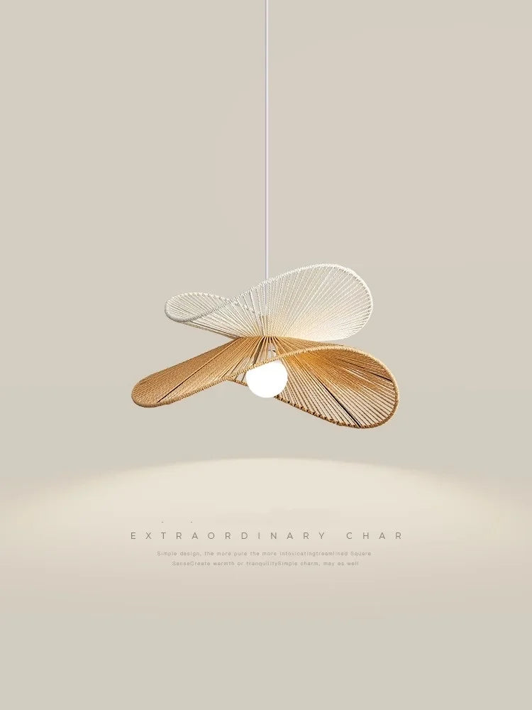 Axyaa Wabi Sabi Rattan Pendant Light Chandelier for Home Decor