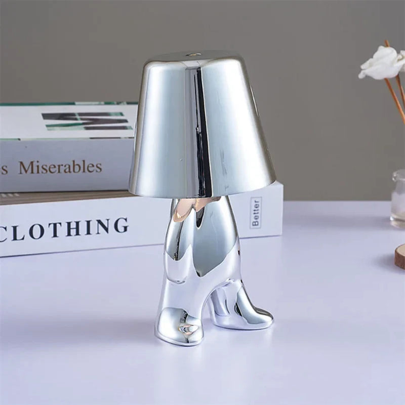 Axyaa Golden Boy LED Desk Lamp Night Light 3 Colors 2000mAh Rechargeable