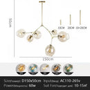 Axyaa Glass Pendant Chandelier LED Branch Ceiling Light - Modern Design