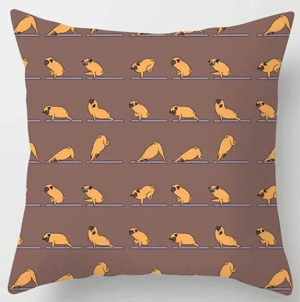 Axyaa Yoga Panda & Avocado Cartoon Animal Throw Pillow Bundle