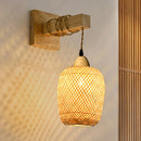 Axyaa LED Rattan Bamboo Wall Lamp for Living Room, Bedroom, and Corridor