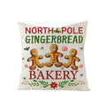 Axyaa Christmas Gingerbread Car Tree Print Pillowcase for Festive Home Decor