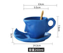 Axyaa Silver Ceramic Kissing Couple Coffee Cup Abstract Art Figure Office Mug