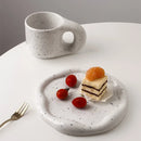 Axyaa Silver Ceramic Storage Tray for Home Decor and Organization