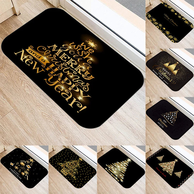 Axyaa Christmas New Year Home Entrance Non-Slip Floor Mat