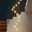Axyaa Crystal LED Pendant Chandelier for Home Dining Living Room Decor