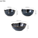 Axyaa Flame-Killed Ceramic Fruit Salad Bowl, Irregular Shape, Molecular Cuisine Tableware