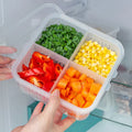 Axyaa Refrigerator Storage Box with 4/6 Grids - Kitchen Fresh-keeping and Drain Basket Organizer