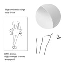 Axyaa Minimalist Wine Cup Woman Body Line Art Canvas Wall Print for Home Decor