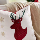 Axyaa Christmas Embroidered Velvet Throw Pillowcase - Festive Sofa Decor Covers