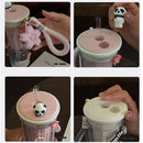 Axyaa Sakura Panda Water Bottle - 650ml Cute Tritan Filter Sport Cup