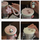 Axyaa Kawaii Sakura Panda Water Bottle with Filter - 650ml Gym Tea Juice Cup