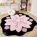 Axyaa Plush Flower Pattern Bedroom Carpet - Soft, Fluffy Rug for Living Room