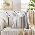 Axyaa Chenille Stripe Pillowcase Set for Home Sofa Decor