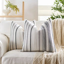 Axyaa Chenille Stripe Pillowcase Set for Home Sofa Decor