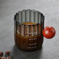 Axyaa Glass Espresso Milk Pitcher with Wood Handle