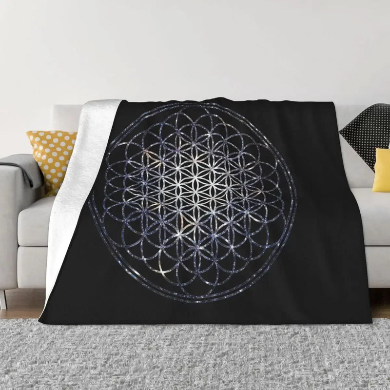 Axyaa Sacred Geometry Star Cluster Fleece Blanket
