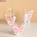 Pink Butterfly Ceramic Vase by Axyaa - Artificial Flowers Arrangement Vase for Aesthetic Room Decor