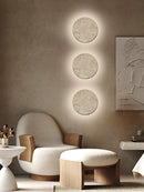 Axyaa Round Stone Wall Light Sconce Dimmable Restaurant Decor 3000K 23/30cm