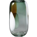 Axyaa Green Dried Flower Glass Vase, Colorful Fresh Flower Straight Tube Decoration