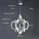 Axyaa Solid Wood Country Chandelier: Nordic Designer Bedroom Lighting for Nostalgic Villa Hall