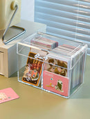 Axyaa Acrylic Card Storage Box for Popmart Cards - Small, Transparent, Self-Printed Organizer