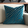 Axyaa Zebra Print Velvet Square Pillow Cover for Sofa Couch Living Room Bedroom