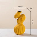 Axyaa Geometric Twisted Stripes Ceramic Vase for Abstract Flower Arrangement & Home Decoration