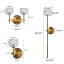Axyaa Copper Crystal Wall Light Ball Sconce for Bedroom and Living Room