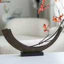 Moon Vase Flower Arrangement by Axyaa: Artificial Flowers & Decorative Vase Set for Aesthetic Room Decor