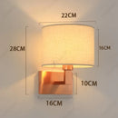 Axyaa LED Fabric Lampshade Wall Lamp with Adjustable Spotlight for Home and Hotel