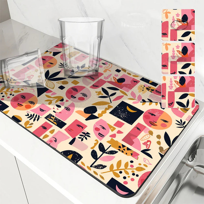 Axyaa Kitchen Draining Mat - Quick Dry Absorbent Drain Pad