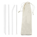 Axyaa Glass Straw Set with Brush | Reusable Drinking Straws for Cocktails & Smoothies