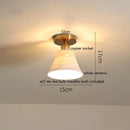 Axyaa Green Glass Copper LED Ceiling Lights for Home Lighting, Bedroom, Corridor, Living Room