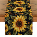 Axyaa Sunflower Silhouette Table Runner: Rustic Wedding Party & Home Decor