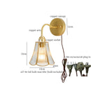 Axyaa Vintage Copper Hexagonal Glass LED Wall Lamp with Pull Chain Switch