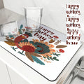 Axyaa Thanksgiving Drying Mat - Non-slip Kitchen Drain Pad and Heat Resistant Counter Mat