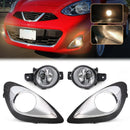 Axyaa Car Fog Lamps Daytime Running Lights for Nissan March Micra 2013-2016