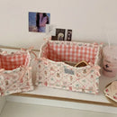 Axyaa Bear Pattern Cotton Storage Box: Cute High-capacity Desktop Basket for Home Organization